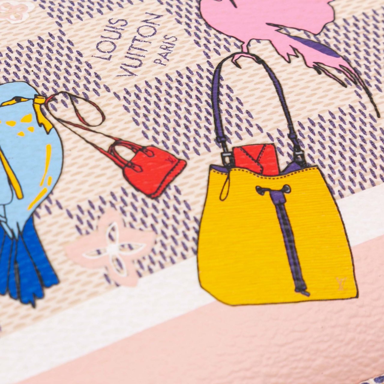 Louis Vuitton Damier Azur Christmas Birds Mini Pochette Accessoires Wit