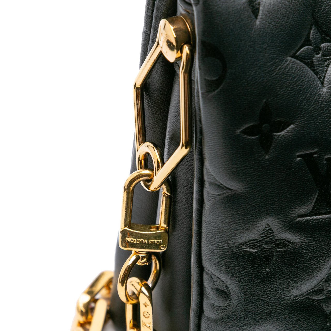 Louis Vuitton Monogram Embossed Puffy Lambskin Coussin PM Zwart