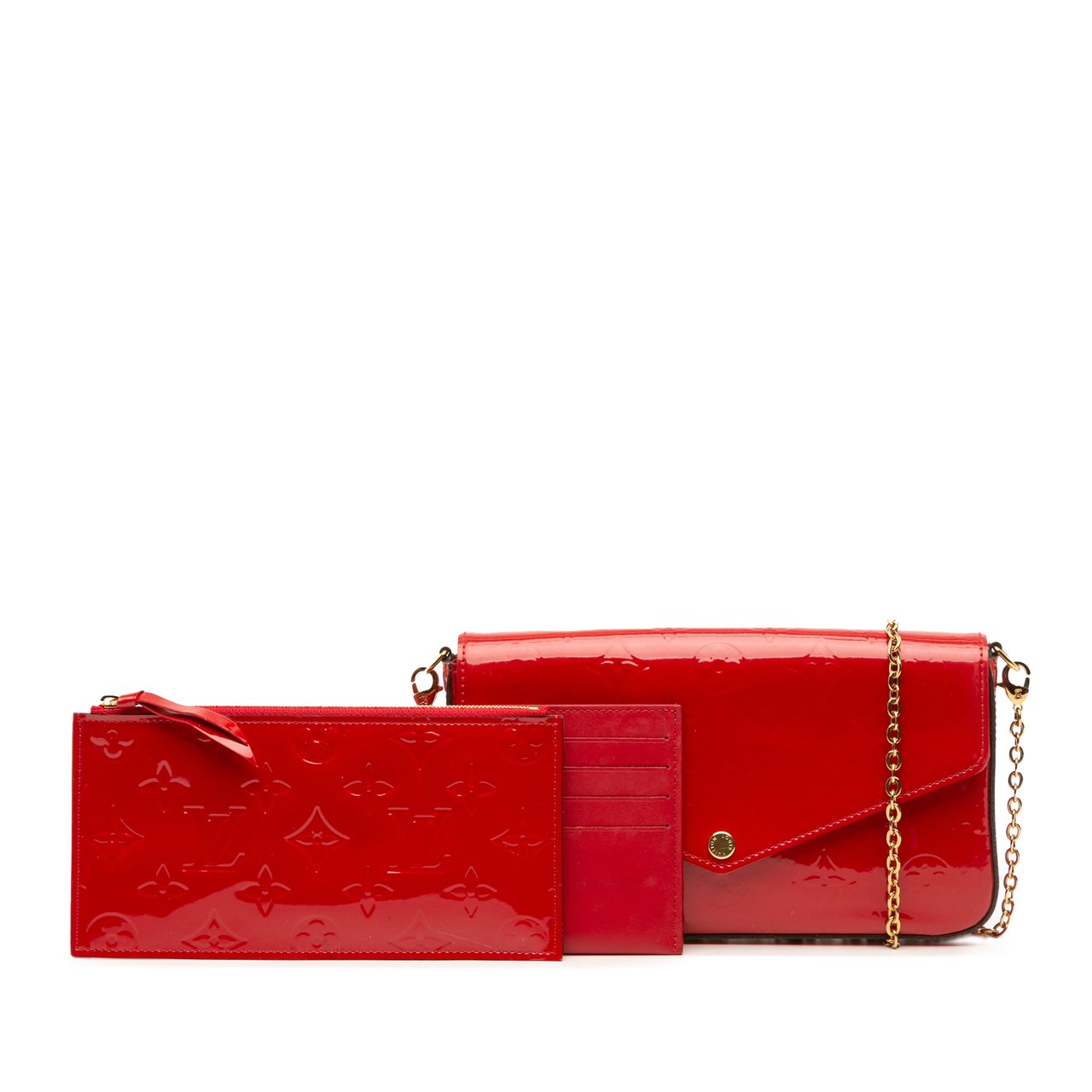 Louis Vuitton Monogram Vernis Pochette Felicie Rood