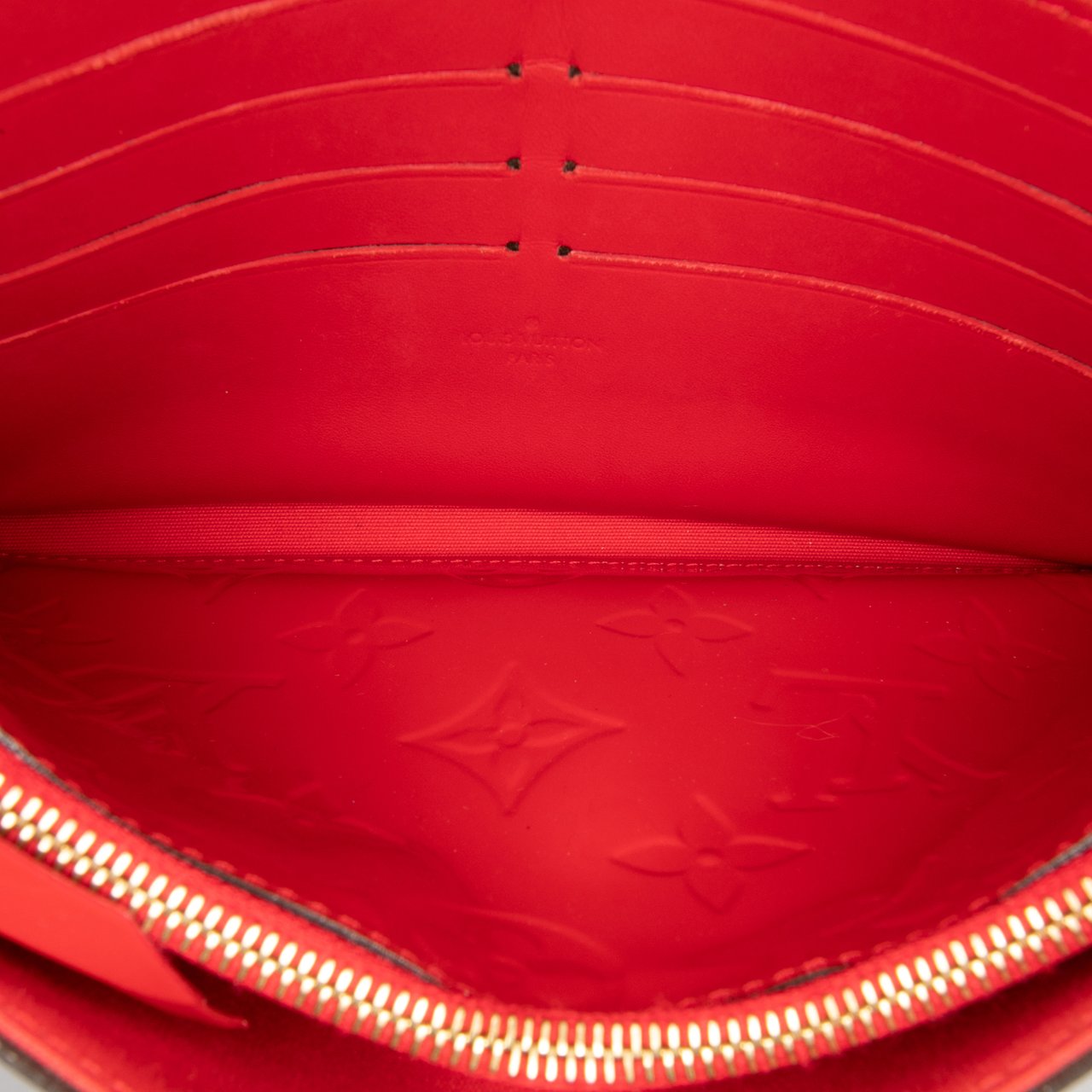 Louis Vuitton Monogram Vernis Pochette Felicie Rood