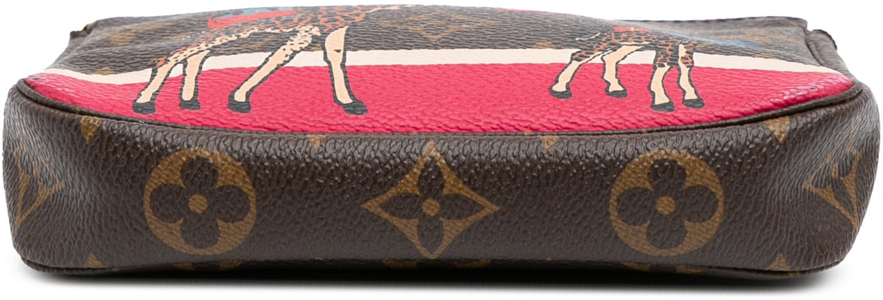 Louis Vuitton Monogram Giraffe Christmas Mini Pochette Accessoires Bruin