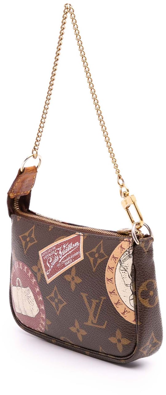 Louis Vuitton Monogram Trunks and Bags Patch Mini Pochette Accessoires Bruin