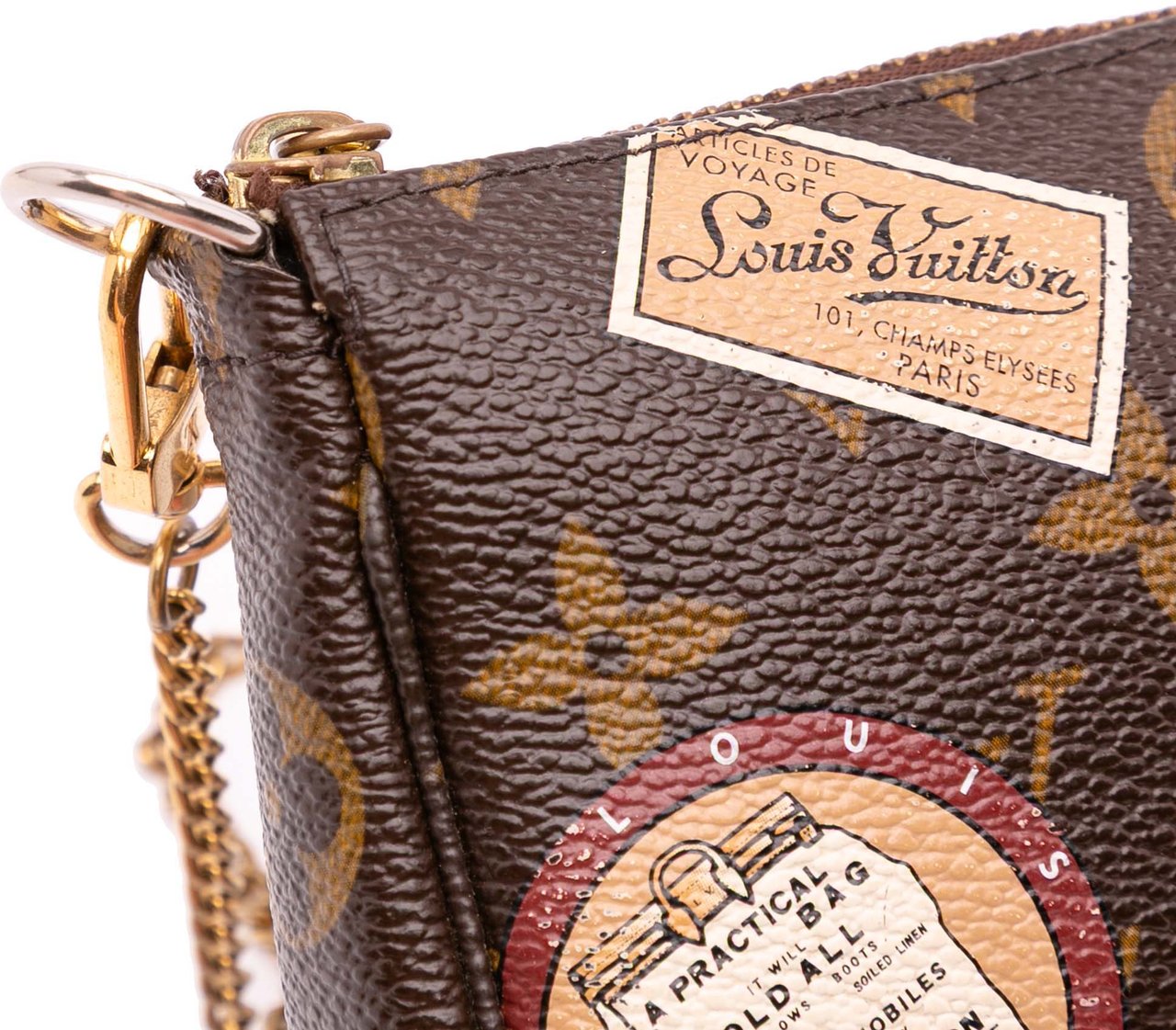 Louis Vuitton Monogram Trunks and Bags Patch Mini Pochette Accessoires Bruin