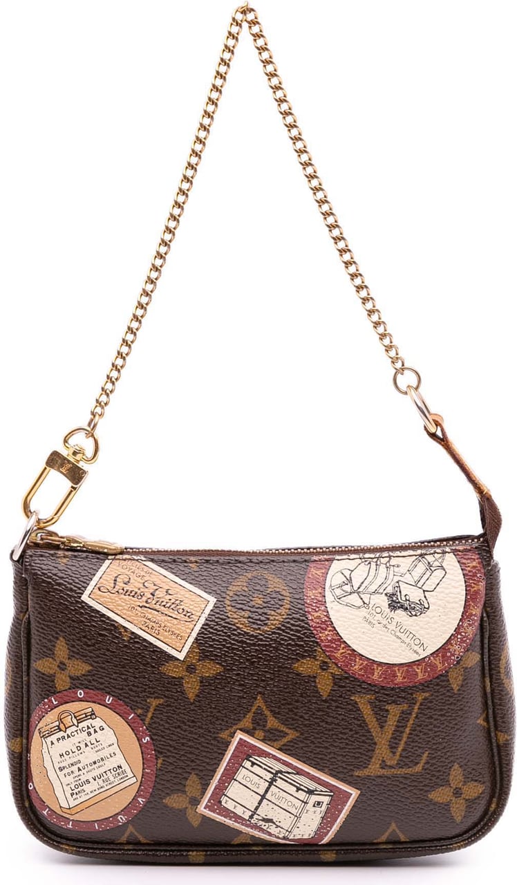 Louis Vuitton Monogram Trunks and Bags Patch Mini Pochette Accessoires Bruin