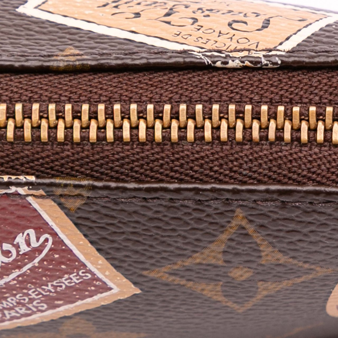 Louis Vuitton Monogram Trunks and Bags Patch Mini Pochette Accessoires Bruin