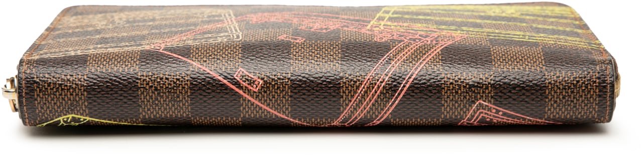 Louis Vuitton Damier Ebene Inventuer Trunks and Locks Zippy Wallet Bruin