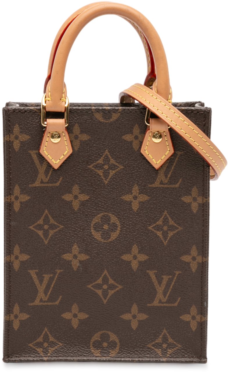 Louis Vuitton Monogram Petit Sac Plat Bruin