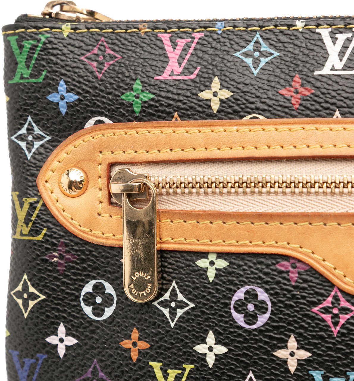 Louis Vuitton Monogram Multicolore Pochette Plate GM Zwart