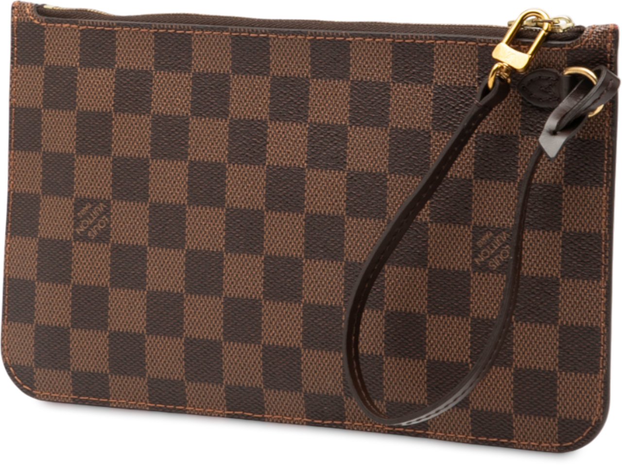 Louis Vuitton Damier Ebene Neverfull Pouch MM Bruin