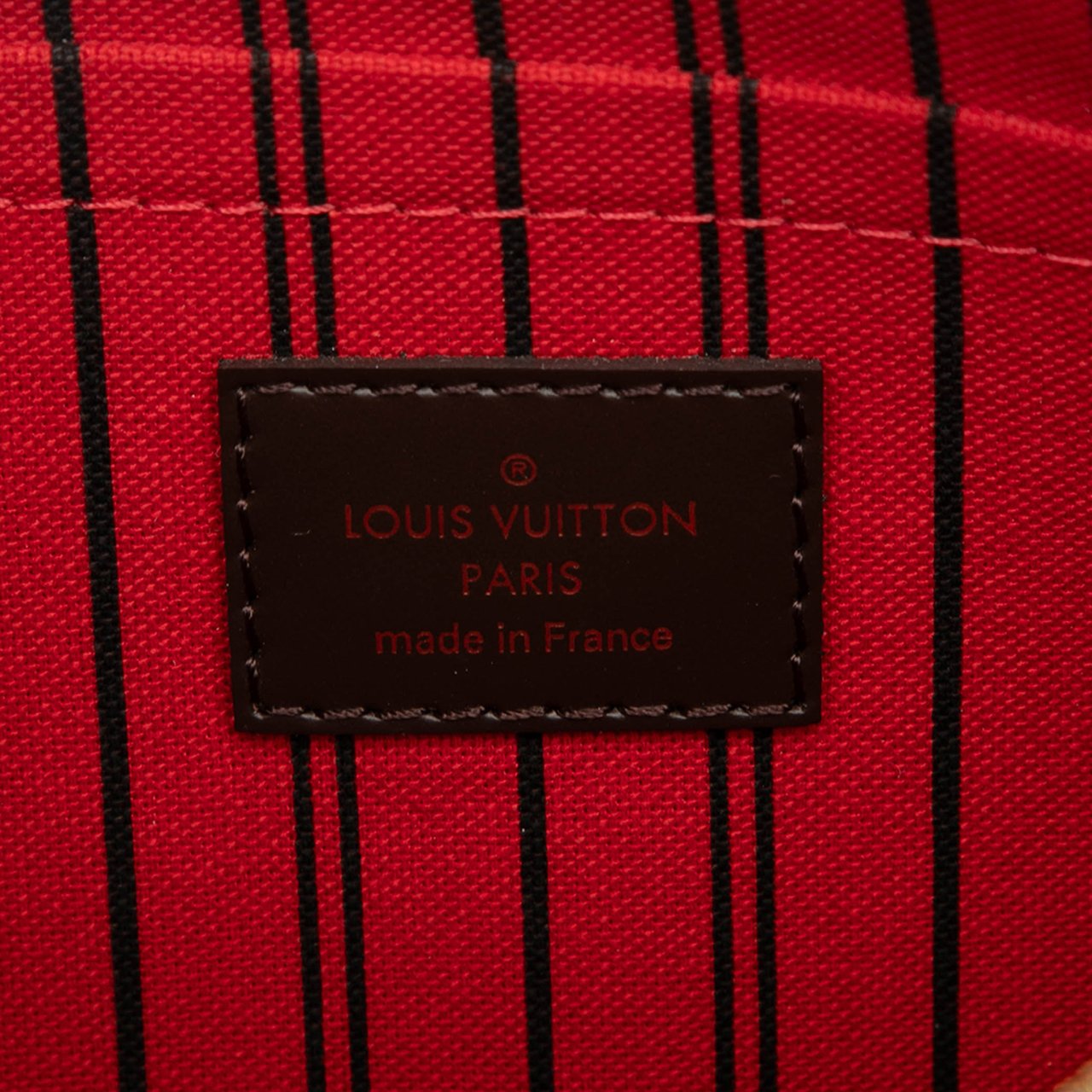 Louis Vuitton Damier Ebene Neverfull Pouch MM Bruin