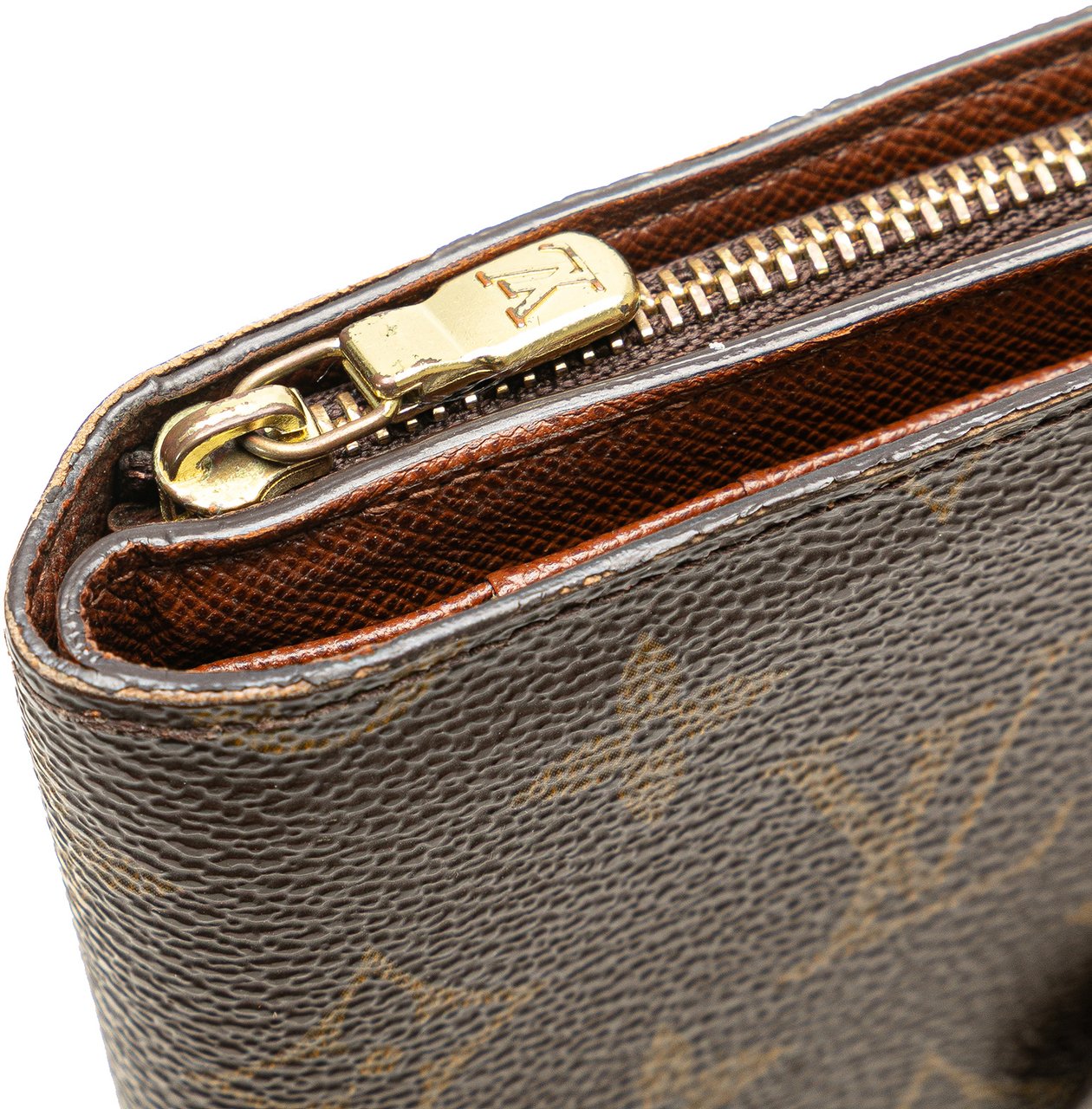 Louis Vuitton Monogram Porte Papier Zipped Wallet Bruin