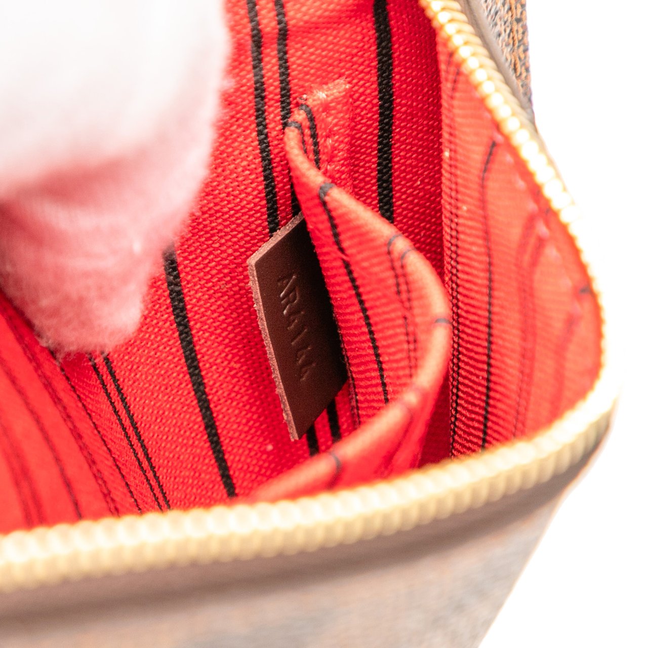 Louis Vuitton Damier Ebene Neverfull PM Pouch Bruin