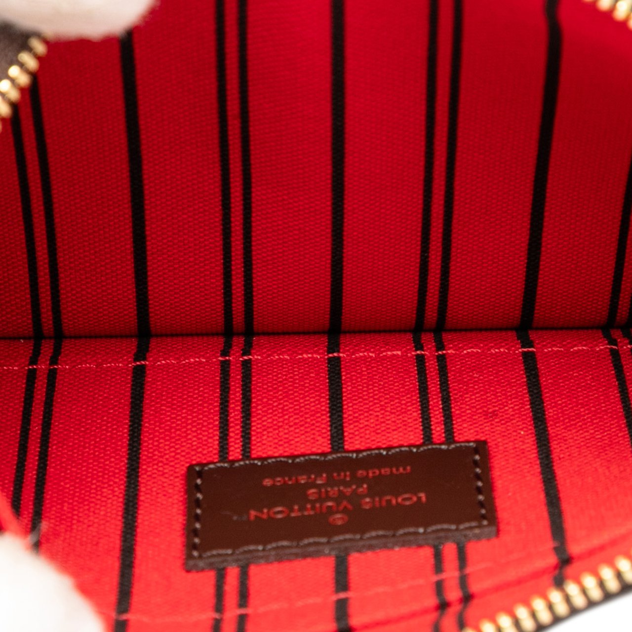 Louis Vuitton Damier Ebene Neverfull PM Pouch Bruin