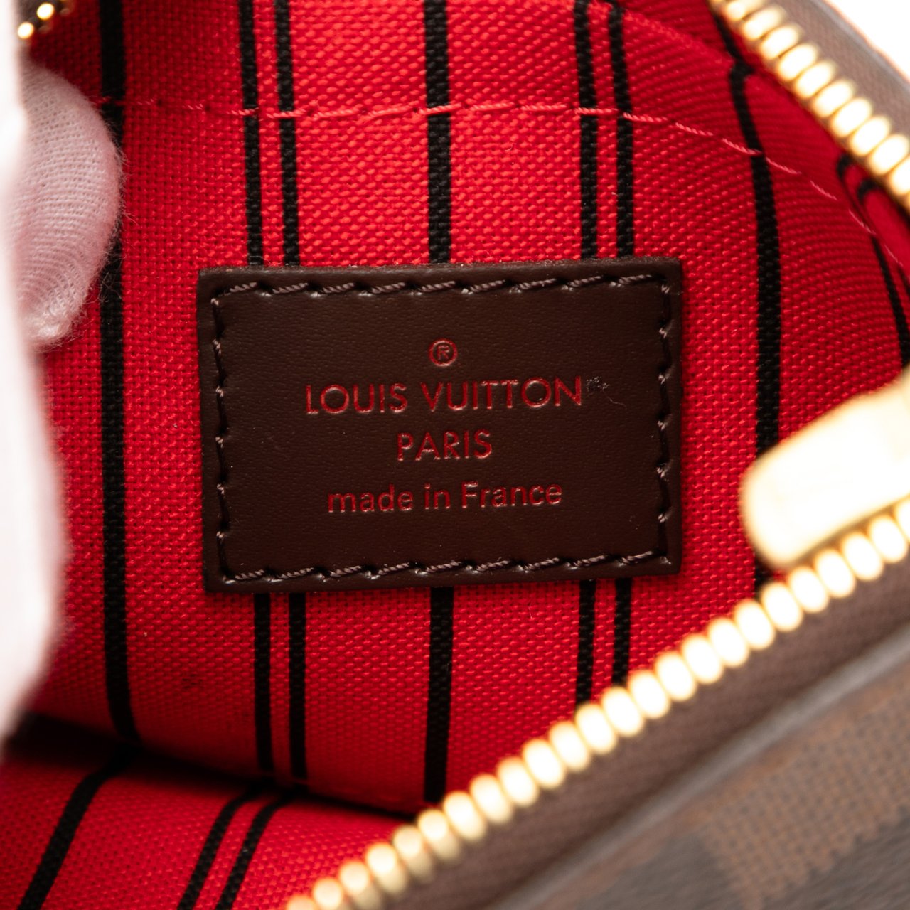 Louis Vuitton Damier Ebene Neverfull PM Pouch Bruin