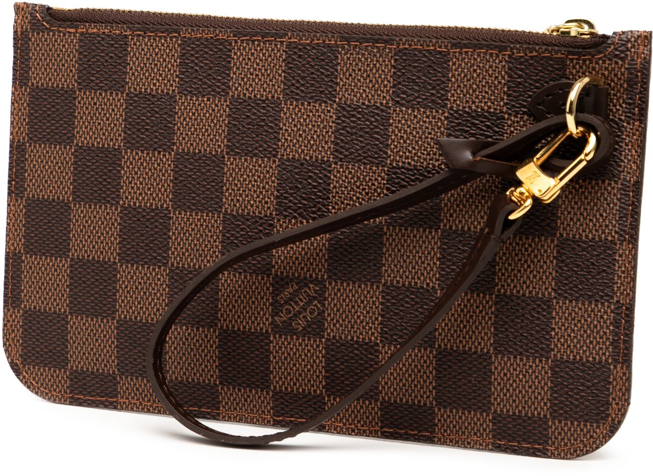 Louis Vuitton Damier Ebene Neverfull PM Pouch Bruin