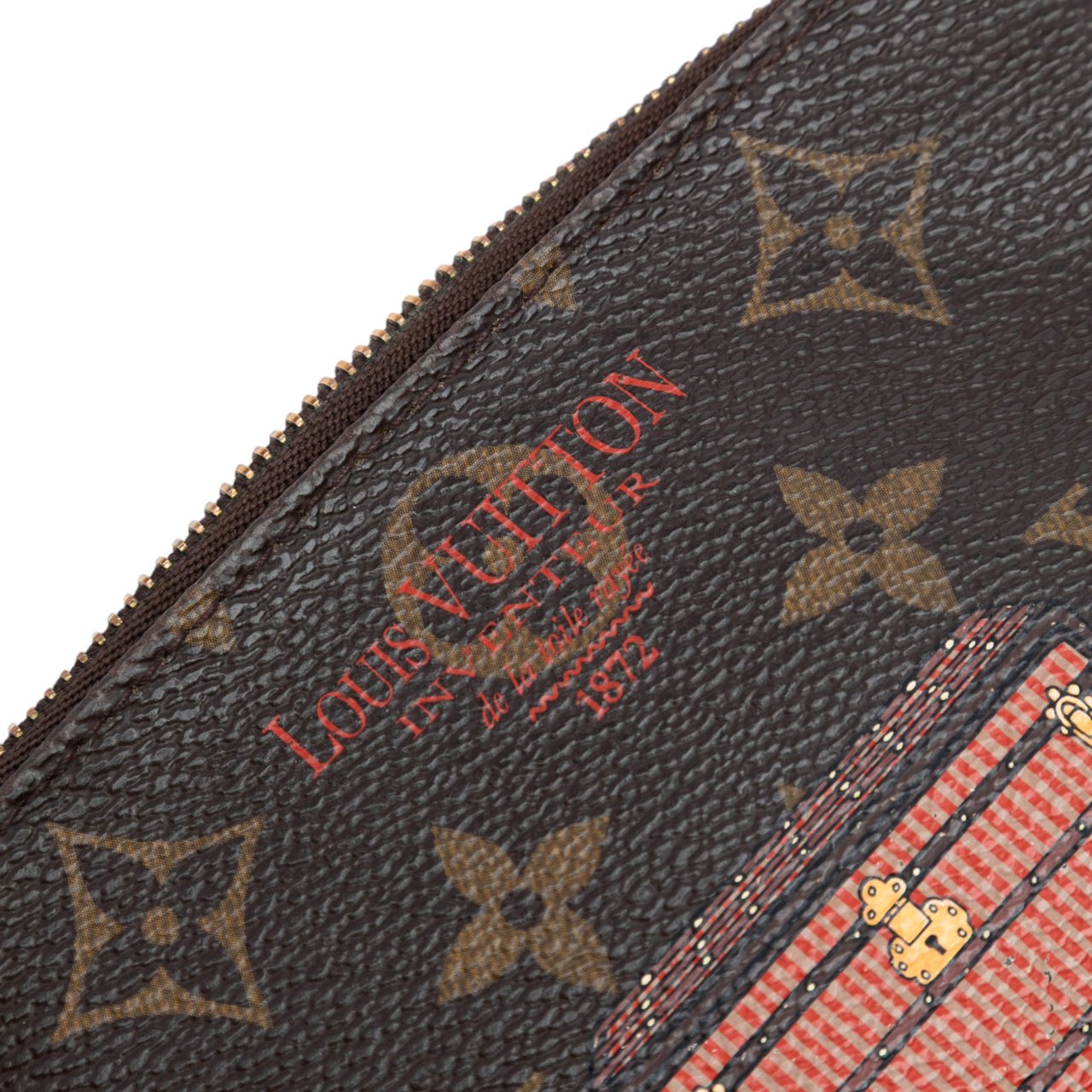 Louis Vuitton Monogram Trunks and Locks Mini Pochette Accessoires Bruin