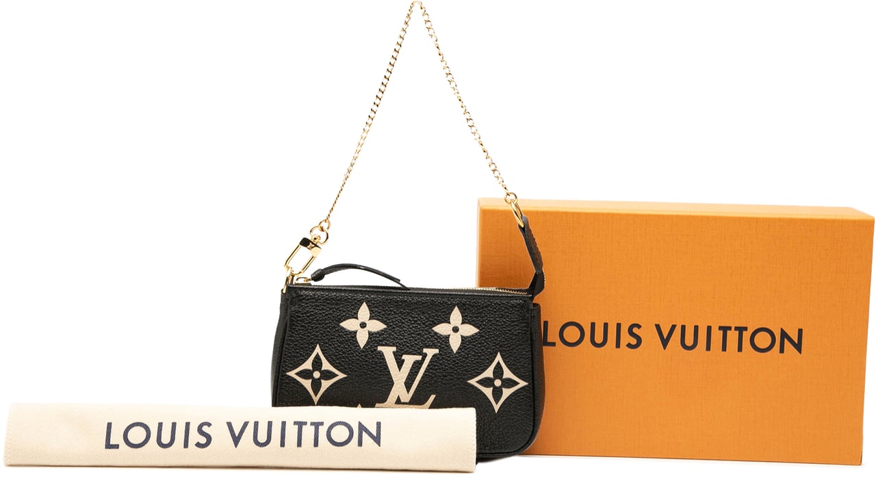 Louis Vuitton Bicolor Monogram Empreinte Mini Pochette Accessoires Zwart