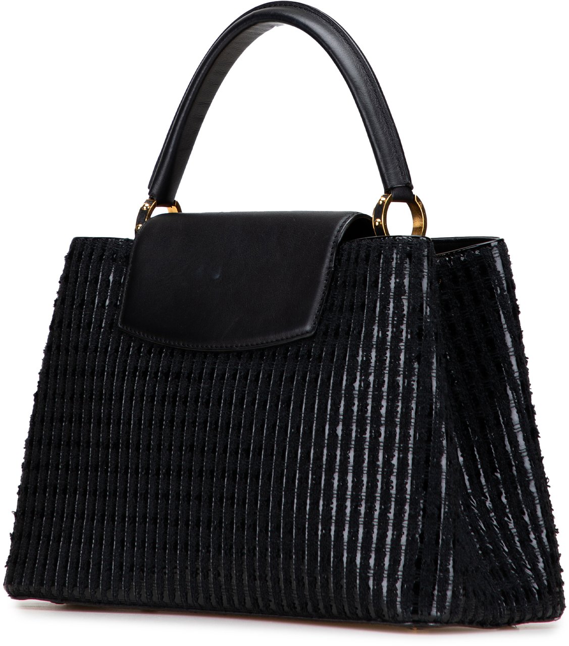 Louis Vuitton Tweed Capucines MM Zwart