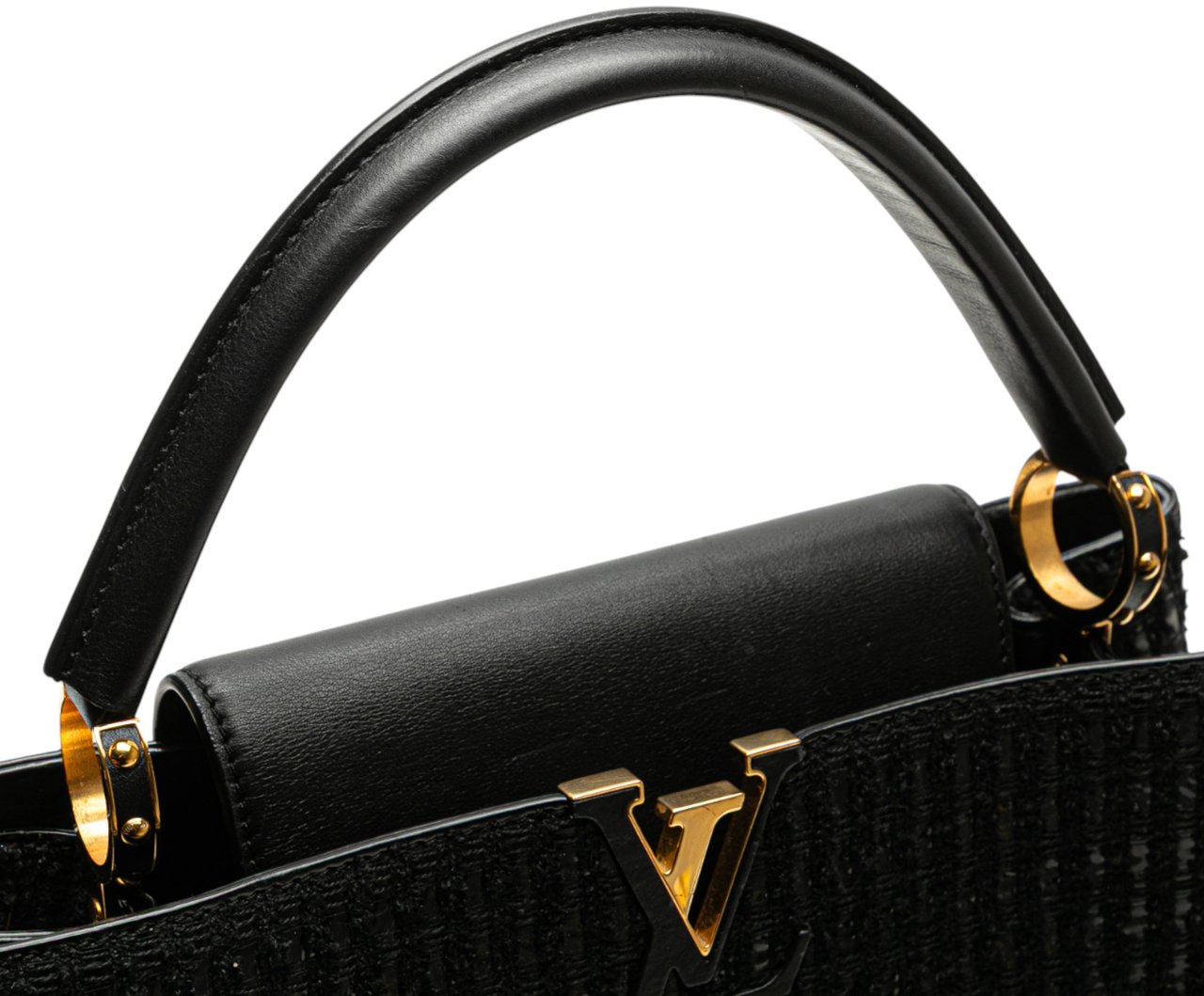 Louis Vuitton Tweed Capucines MM Zwart