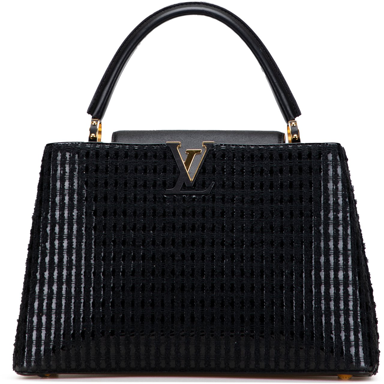 Louis Vuitton Tweed Capucines MM Zwart