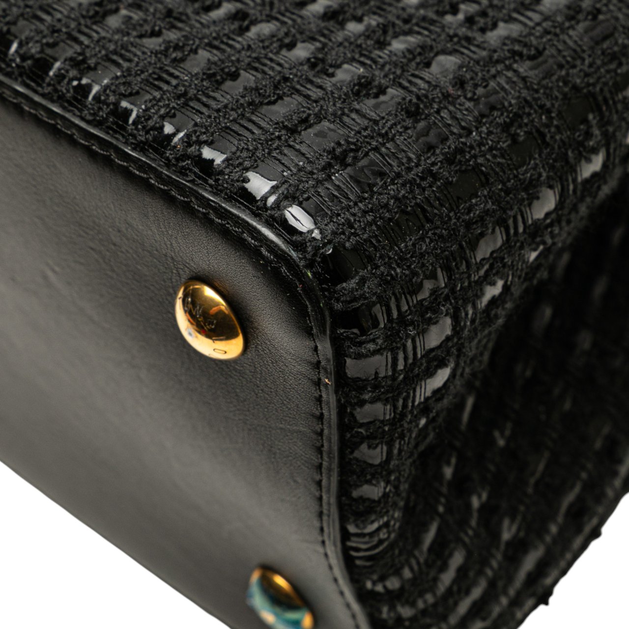 Louis Vuitton Tweed Capucines MM Zwart