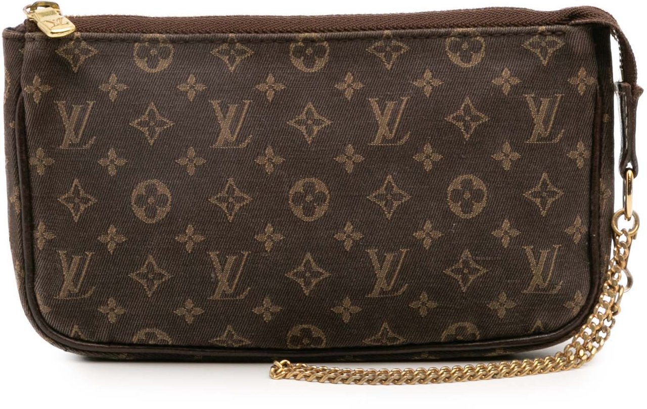 Louis Vuitton Monogram Mini Lin Bucket PM Pouch Bruin