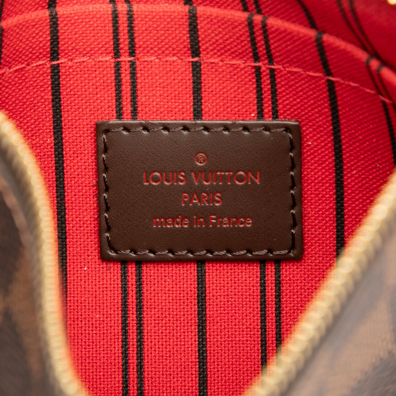 Louis Vuitton Damier Ebene Neverfull PM Pouch Bruin