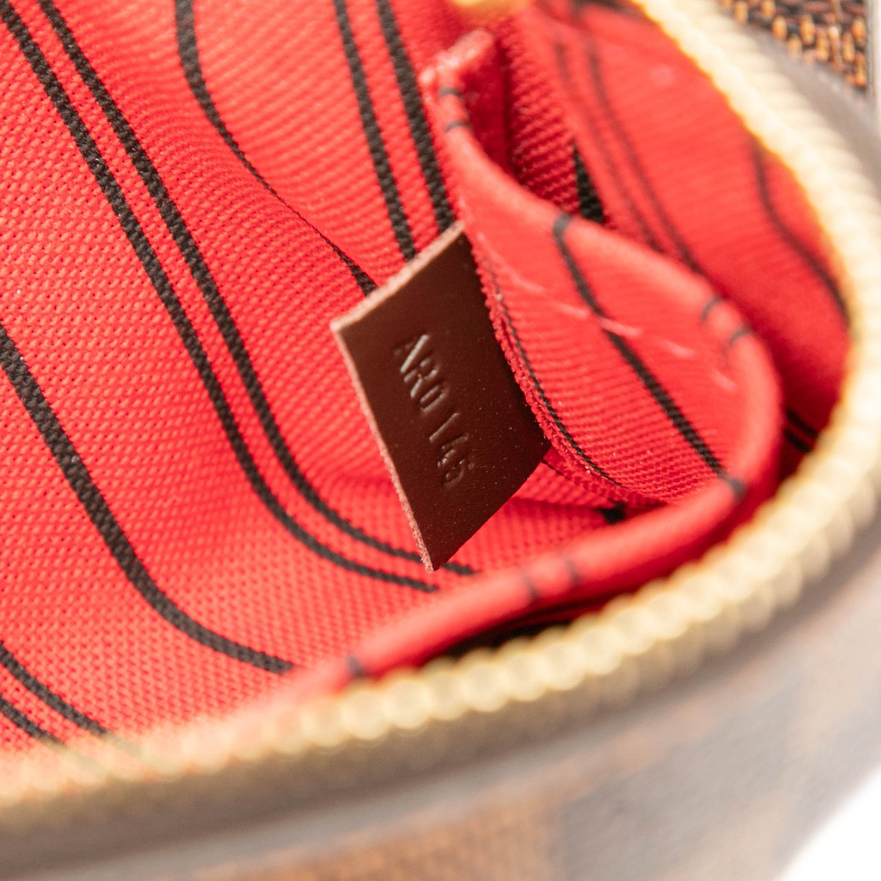 Louis Vuitton Damier Ebene Neverfull PM Pouch Bruin