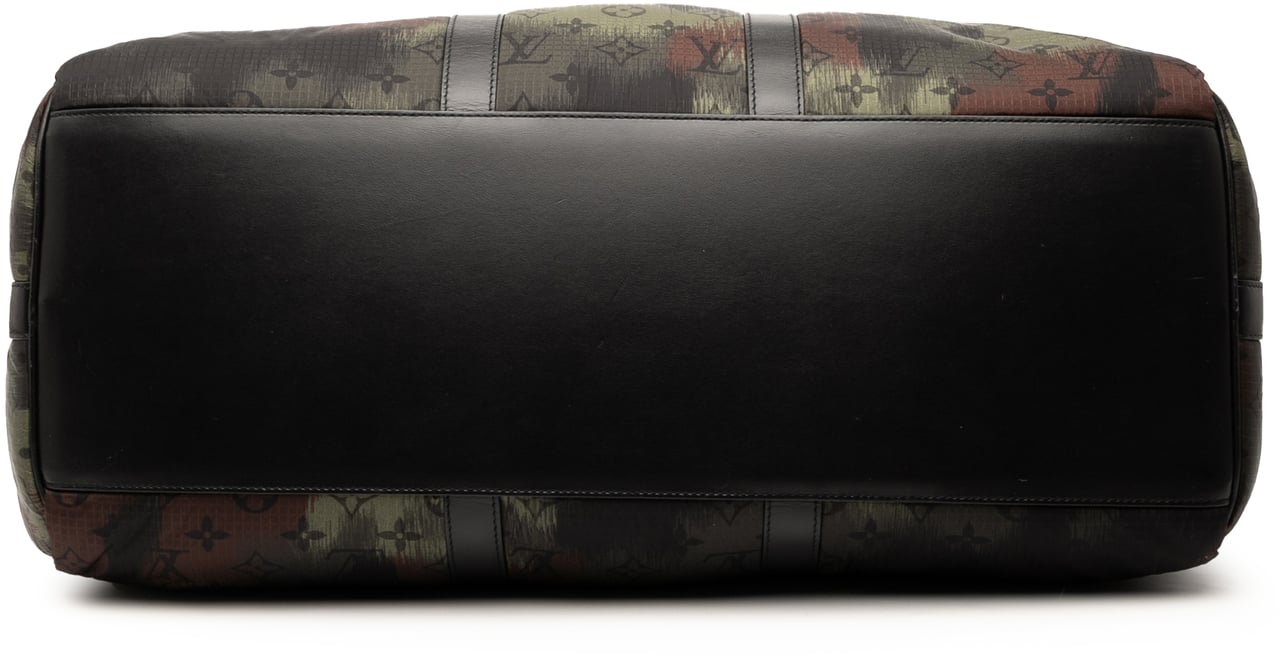 Louis Vuitton Monogram Camouflage Nylon Keepall Bandouliere 50 Groen