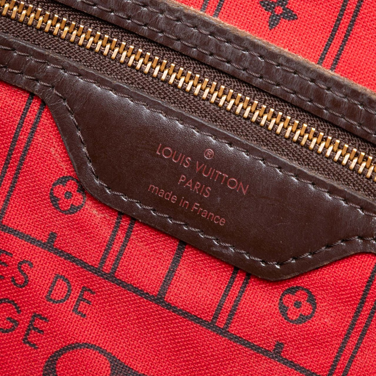 Louis Vuitton Damier Ebene Neverfull MM Bruin
