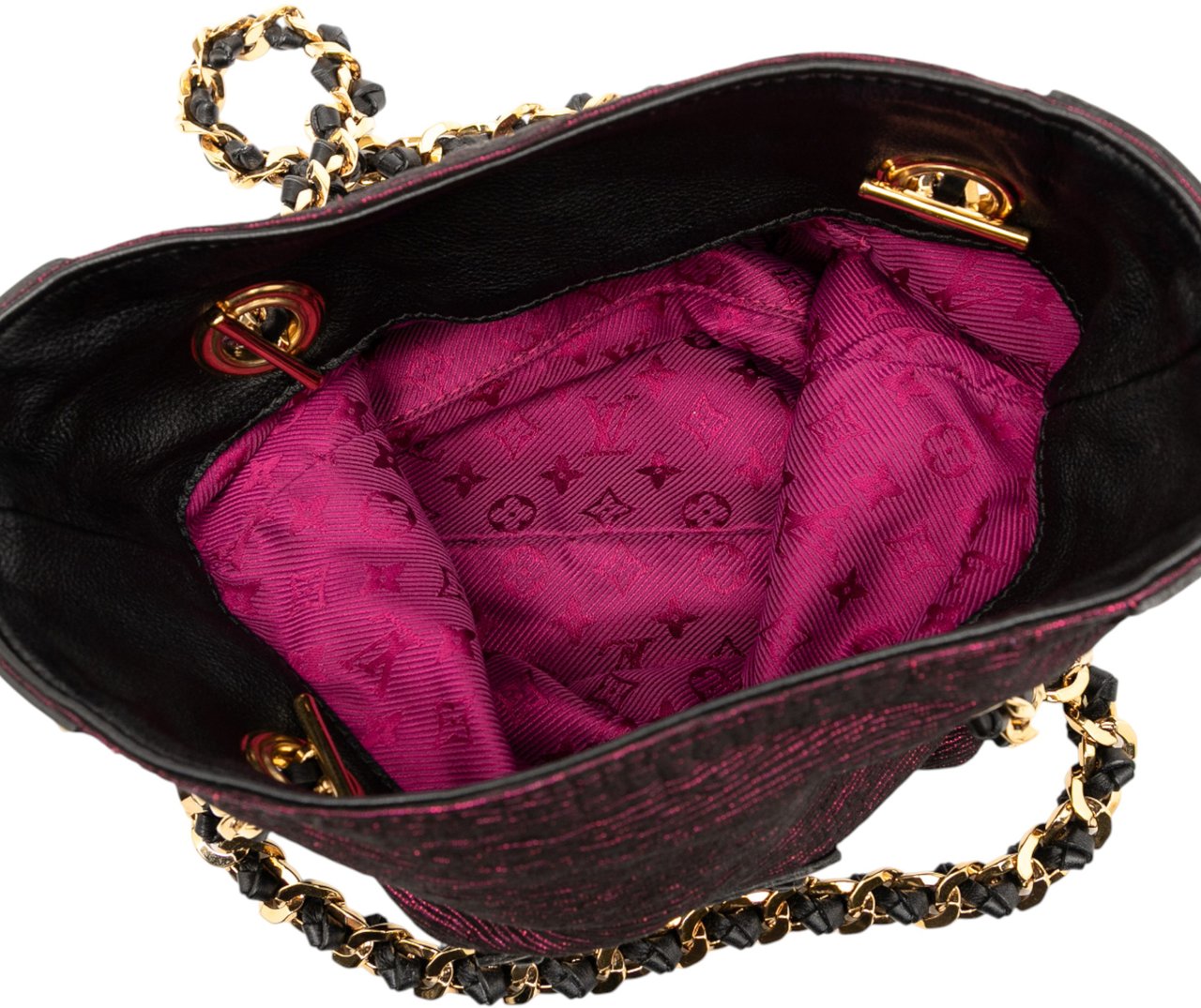 Louis Vuitton Limited Edition Metallic Jacquard Double Jeu Neo Alma Tote Paars