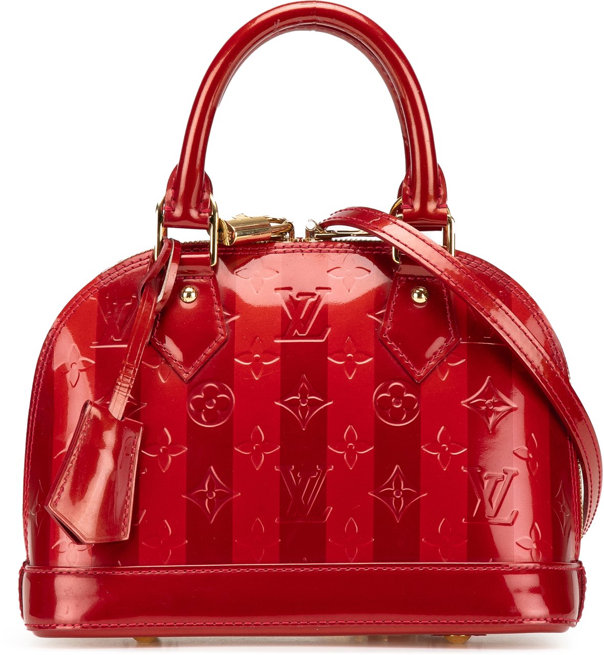 Louis Vuitton Monogram Vernis Rayures Alma BB Rood