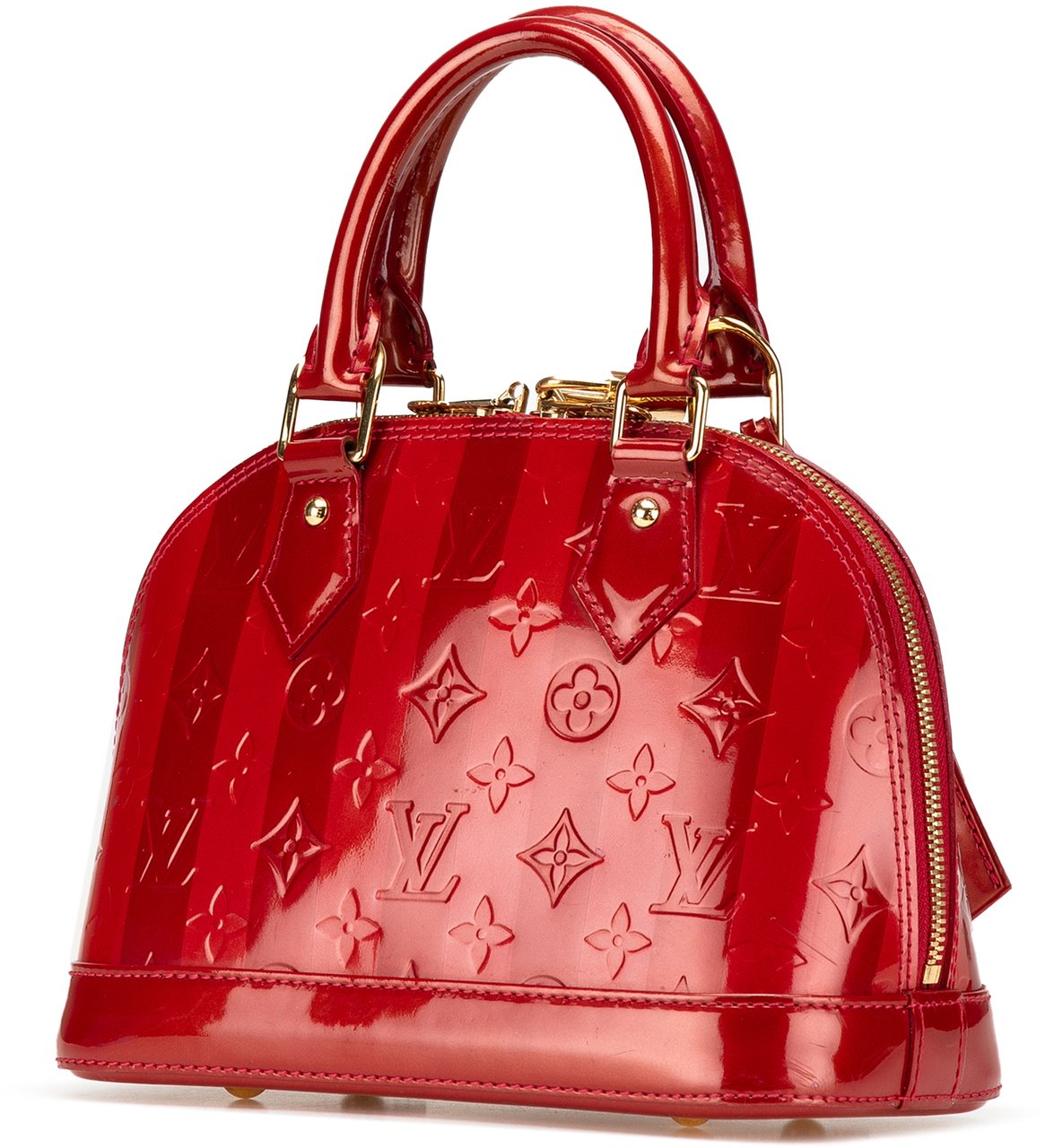 Louis Vuitton Monogram Vernis Rayures Alma BB Rood