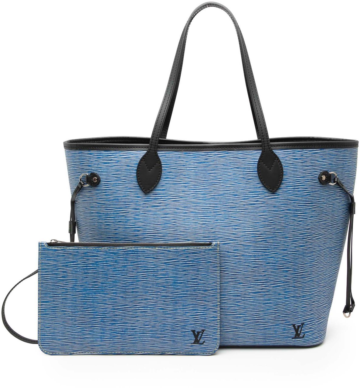 Louis Vuitton Epi Denim Neverfull MM Blauw