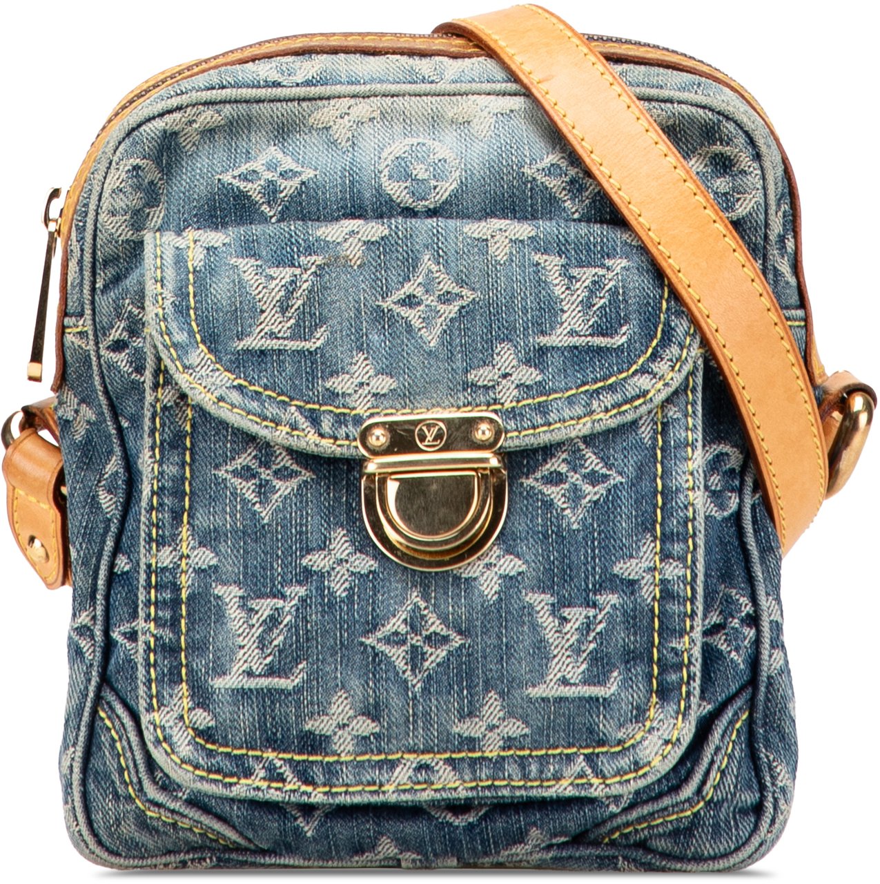 Louis Vuitton Monogram Denim Camera Bag Blauw