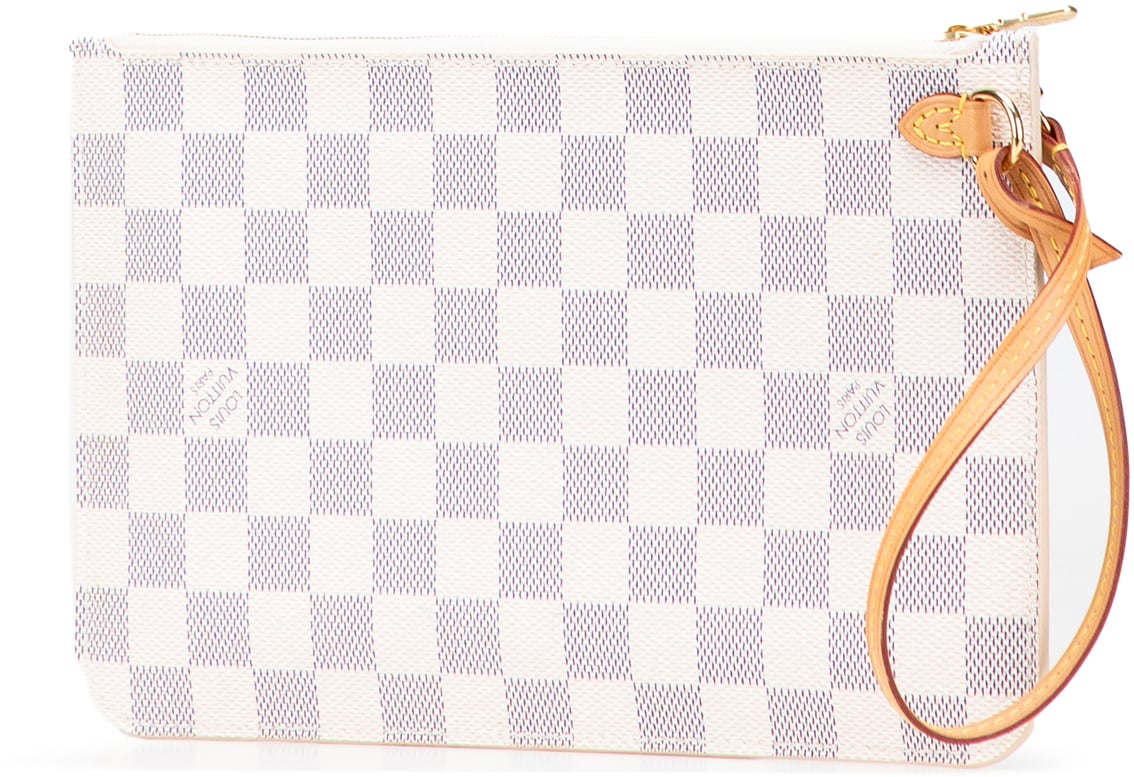 Louis Vuitton Damier Azur Neverfull Pouch MM Wit
