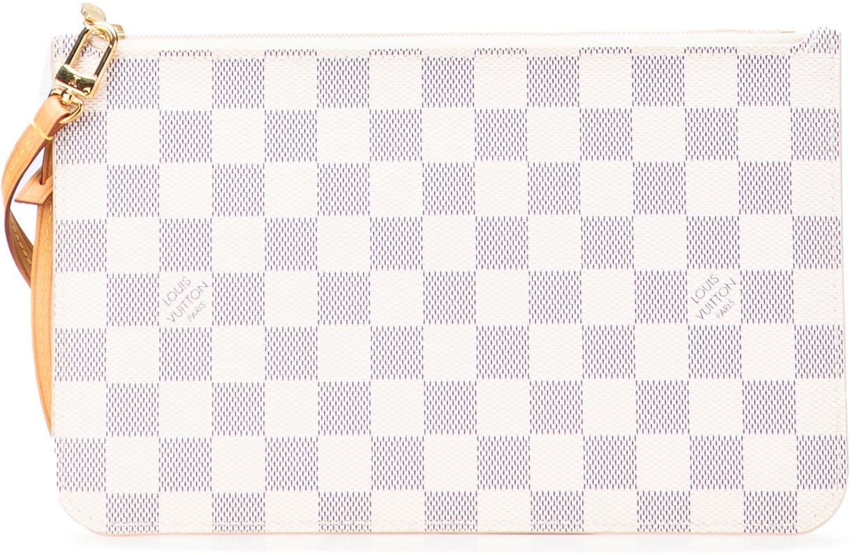 Louis Vuitton Damier Azur Neverfull Pouch MM Wit