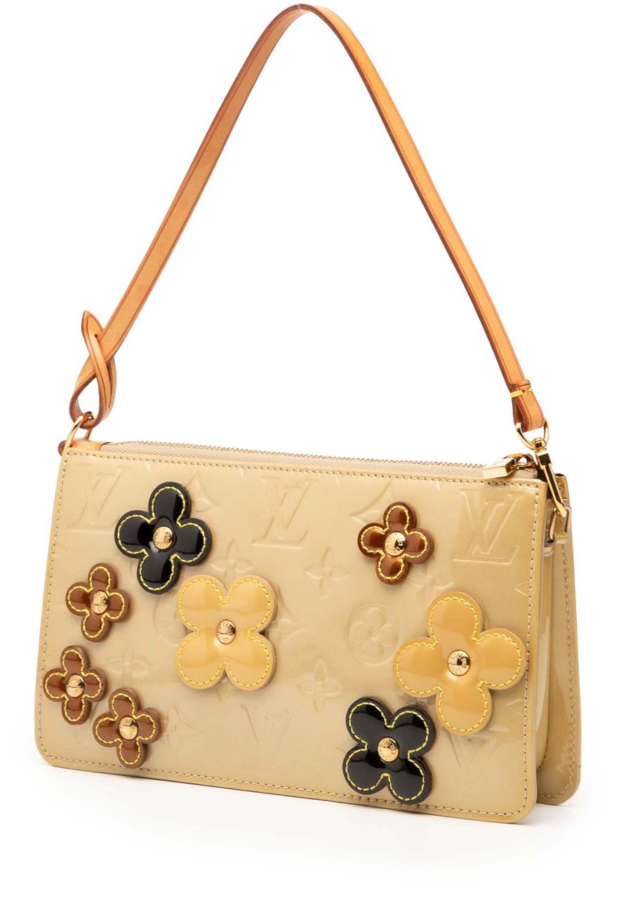 Louis Vuitton Monogram Vernis Fleurs Lexington Pochette Bruin