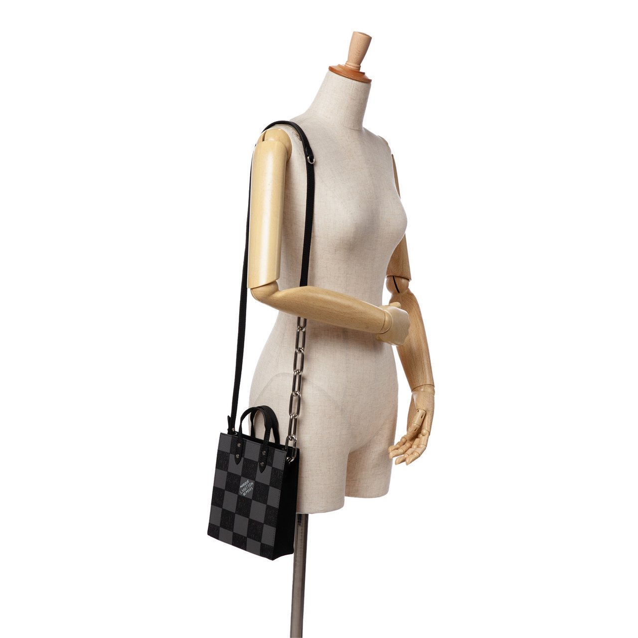 Louis Vuitton Damier Checkerboard Sac Plat XS Zwart