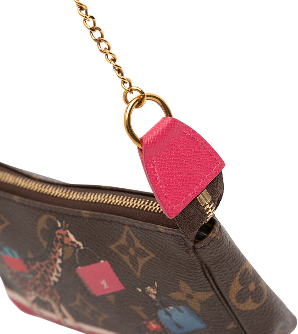 Louis Vuitton Monogram Giraffe Christmas Mini Pochette Accessoires Bruin