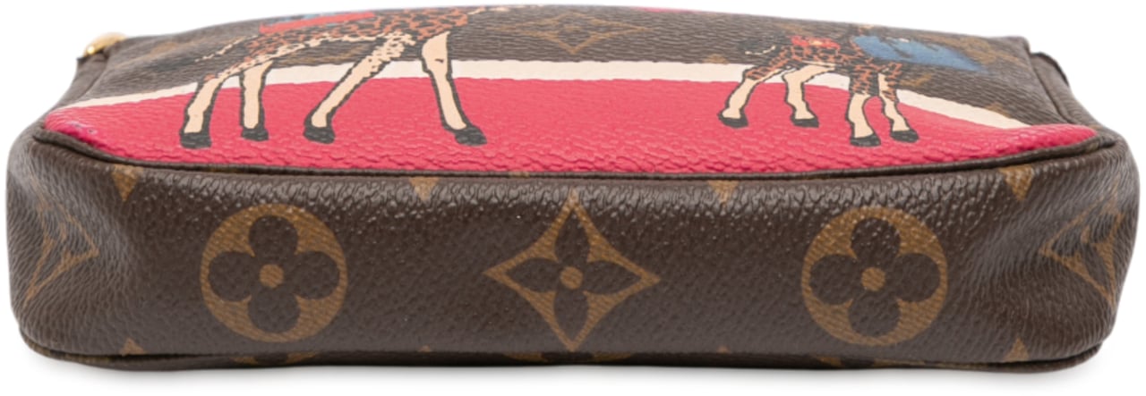 Louis Vuitton Monogram Giraffe Christmas Mini Pochette Accessoires Bruin