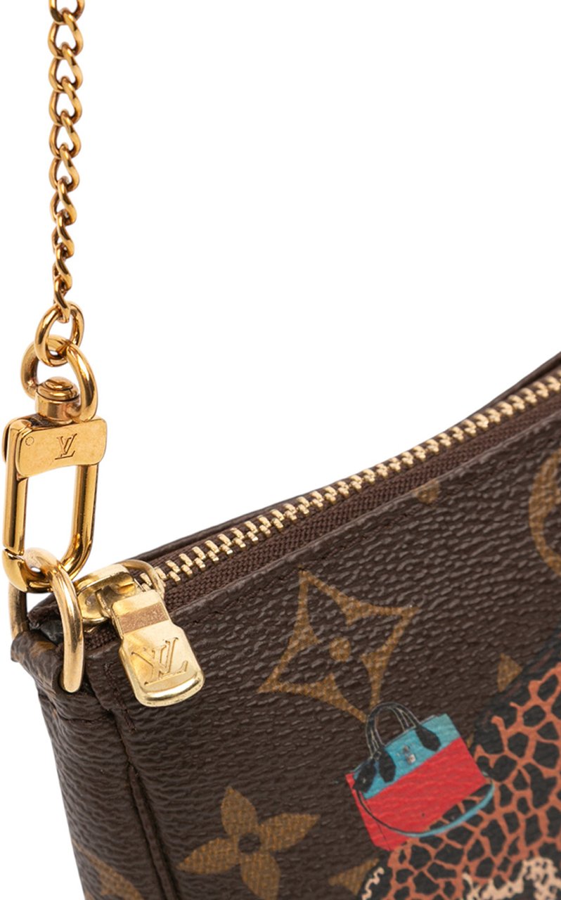 Louis Vuitton Monogram Giraffe Christmas Mini Pochette Accessoires Bruin