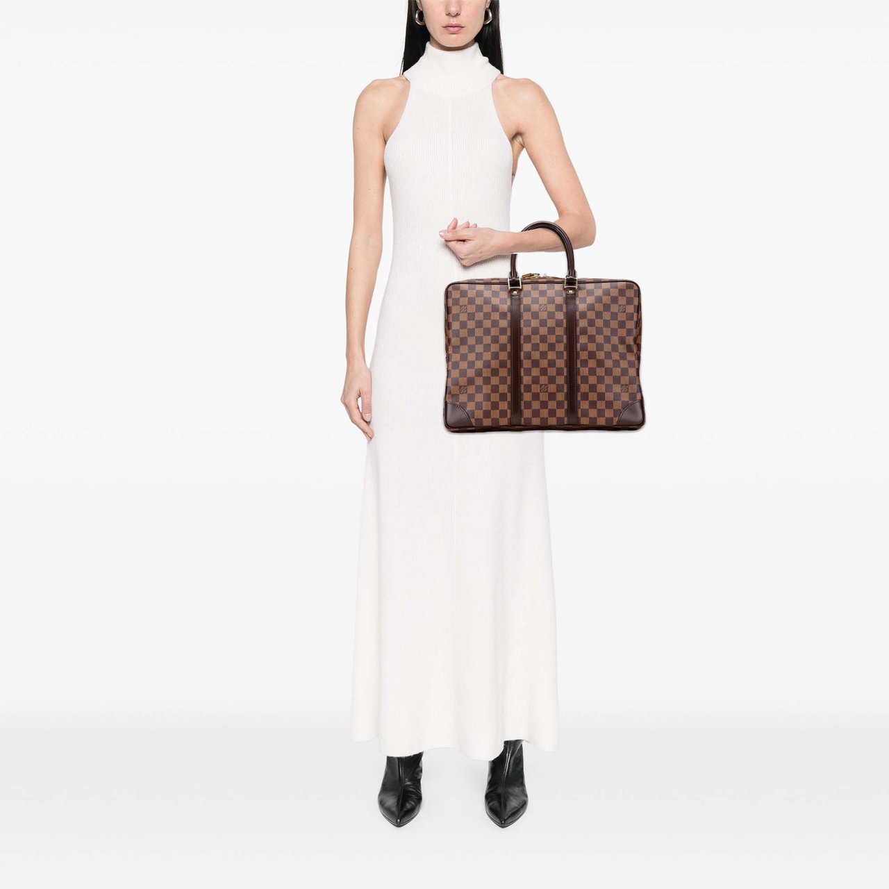 Louis Vuitton Damier Ebene Porte Documents Voyage PM Bruin
