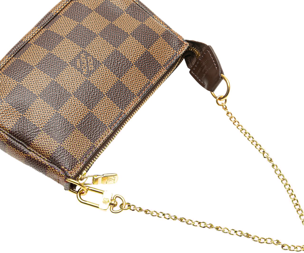 Louis Vuitton Damier Ebene Mini Pochette Accessoires Bruin