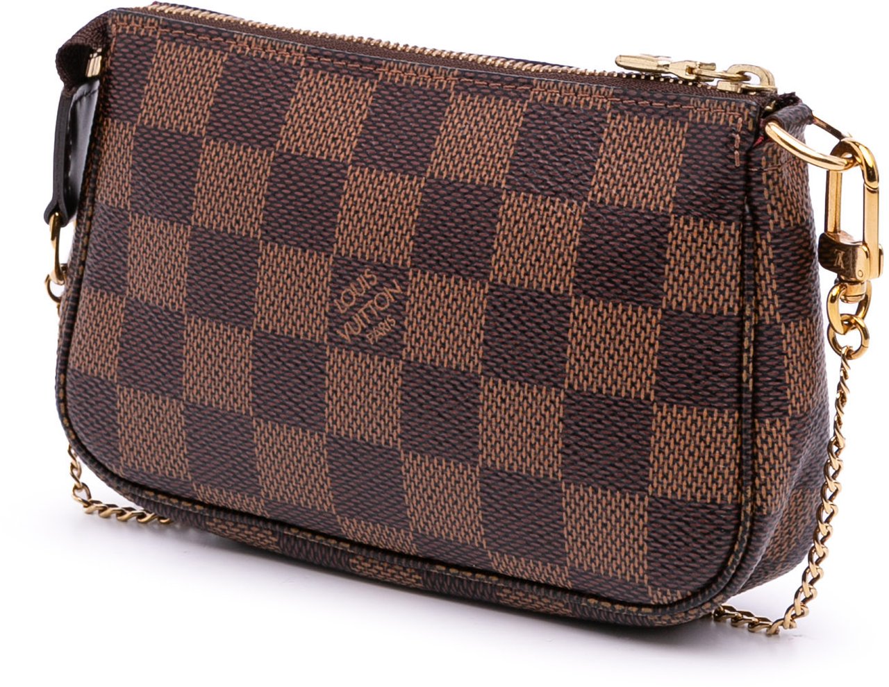 Louis Vuitton Damier Ebene Mini Pochette Accessoires Bruin