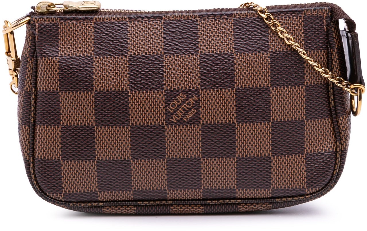 Louis Vuitton Damier Ebene Mini Pochette Accessoires Bruin