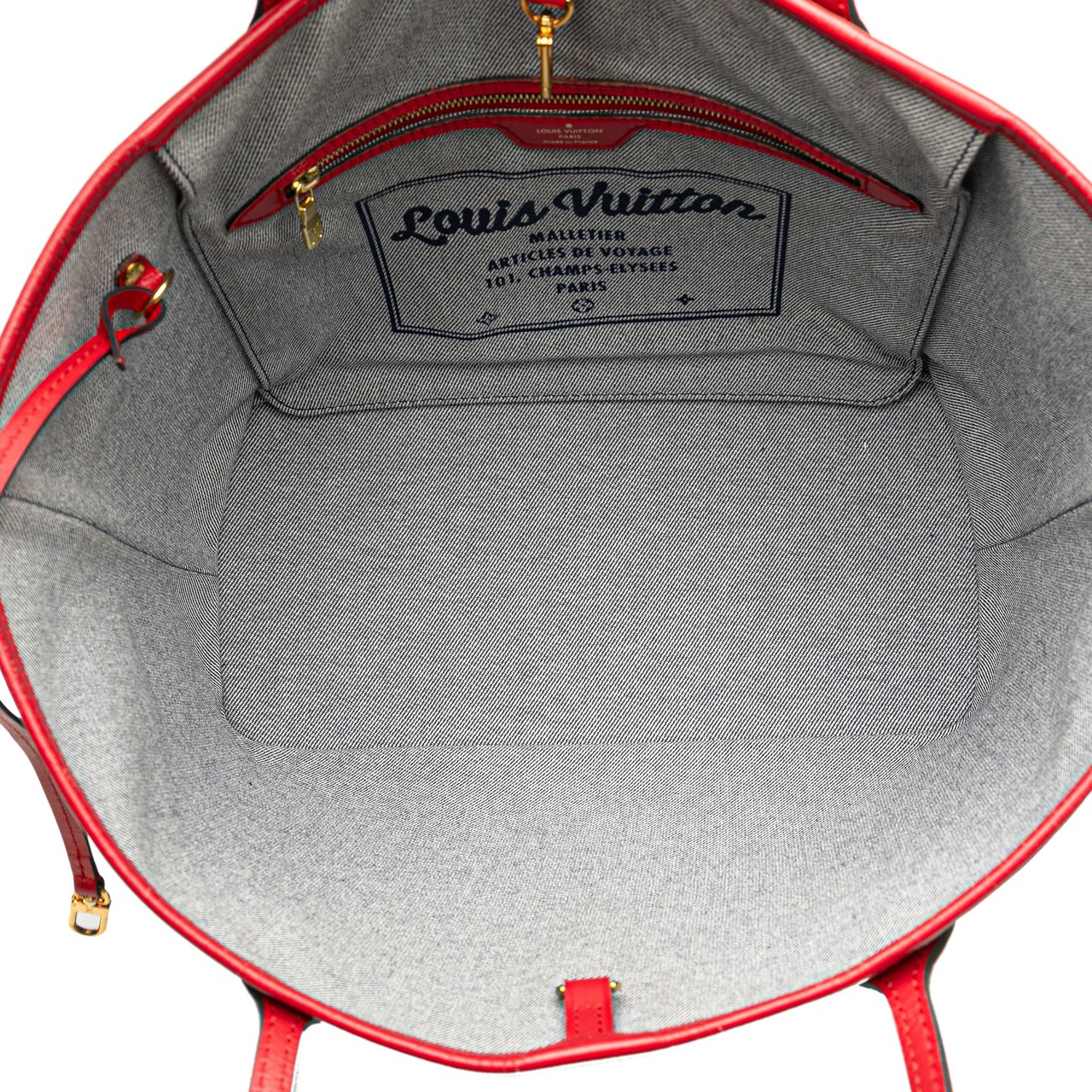 Louis Vuitton Monogram Denim Patchwork Neverfull MM Blauw