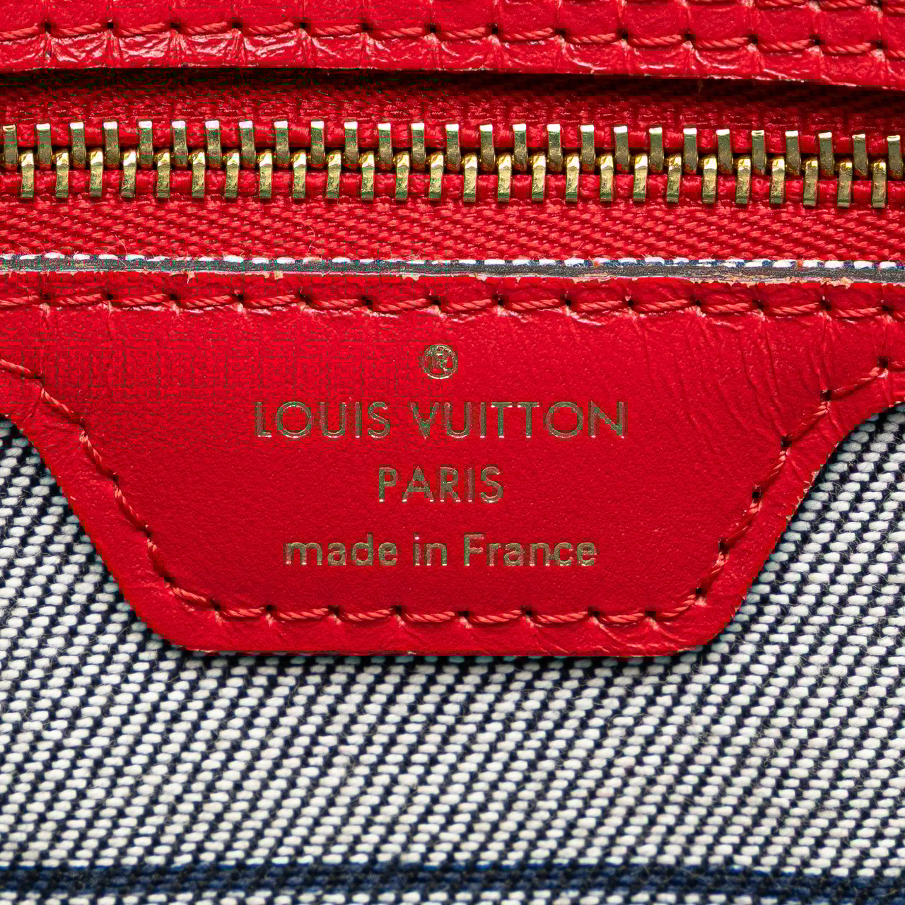 Louis Vuitton Monogram Denim Patchwork Neverfull MM Blauw