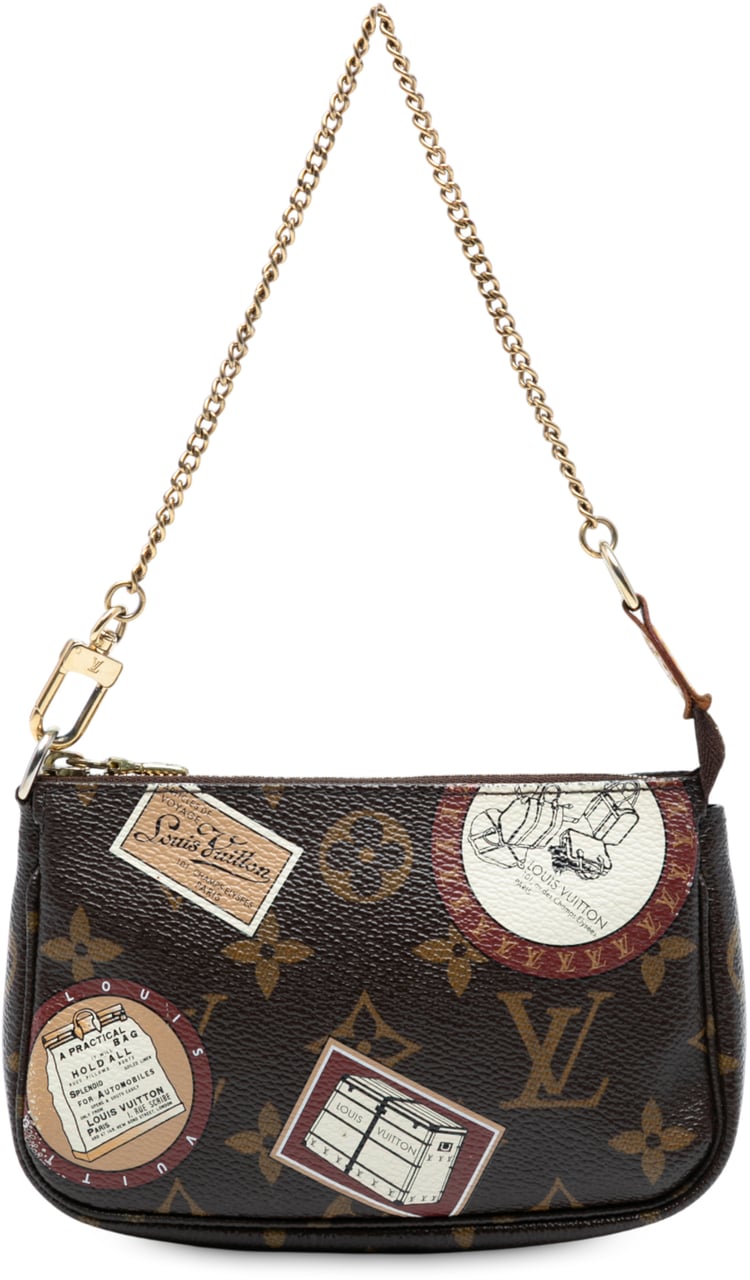 Louis Vuitton Monogram Trunks and Bags Patch Mini Pochette Accessoires Bruin