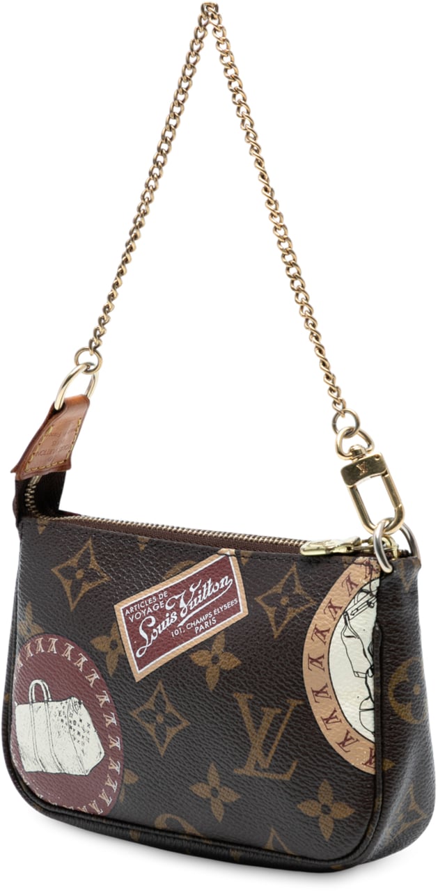 Louis Vuitton Monogram Trunks and Bags Patch Mini Pochette Accessoires Bruin